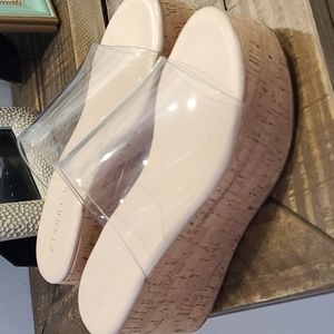 Gianni bini clear wedge platform sandals